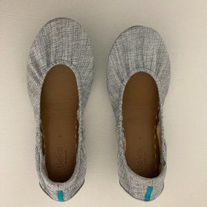 Tieks Silver Lake Grey and Green Vegan Ballet Flats, Size 9, LIKE NEW!